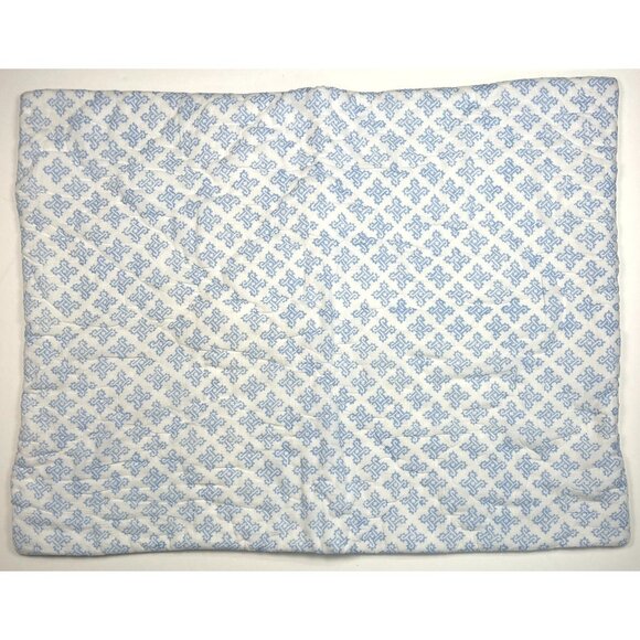 Single (1) CAROL & FRANK 20"x26" Standard Cotton PILLOW SHAM Blue/White Geo NEW - Picture 1 of 4